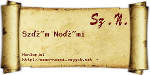 Szám Noémi névjegykártya