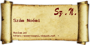 Szám Noémi névjegykártya